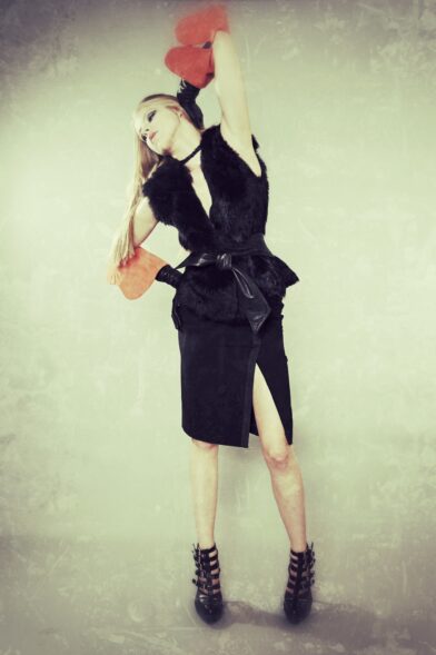 Jupe, Leder, Gilet, Pelz